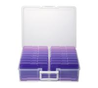 novelinks organiseur Photo 4 "x 6" boîte de rangement photo avec poignée - 16 boîtes photo internes boîte de rangement photo organiseur photo et rangement (dégradé violet)