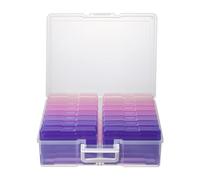 novelinks photo Organizer 4 "x 6" photo Storage box avec poignée - 16 intérieur photo box photo Storage box photo Organizer & Storage (dégradé rose violet)