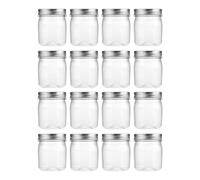 novelinks pot en plastique transparent de 8 Oz avec couvercle rotatif - récipient de stockage de boue en plastique réutilisable, rond et vide - sans bisphénol A (paquet de 16)