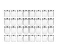 novelinks pot en plastique transparent de 8 Oz avec couvercle rotatif - récipient de stockage de boue en plastique réutilisable, rond et vide - sans bisphénol A (paquet de 32)