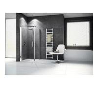 Novellini Giada porte pivotante G 84/87x195cm droite profil blanc et verre transparent GIADN2G84LD1A