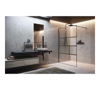 Novellini H art Douche à l'italienne - 80x200cm - Verre strié linea 2 - mat blanc harthc80-93u