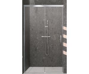 Novellini Kali porte de douche 128 cm coulissant argenté brillant/verre transparent KALIPH126-1B