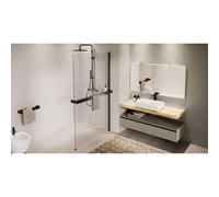 Novellini Kuadra Frame Profilé - avec porte-serviettes - pour paroi de douche - version droite - chrome noir r80kufresofd-n
