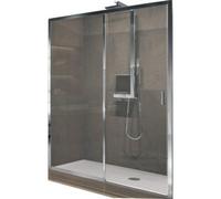 Novellini Porte de douche 1 porte coulissante avec traitement anti-calcaire LUN2PH102D-1B