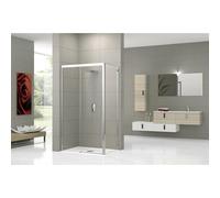 Novellini Rose P2 Porte coulissante 136/142x200cm gauche profil chrome mat et vitre claire rose2p136s-1b