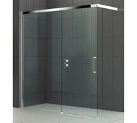 Novellini Rose Phb porte coulissante pour walk-in avec support mural 137/140x200cm gauche profil chrome mat et verre clair rosephb137s-1b