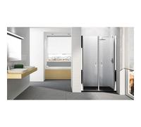 Novellini Young 2.0 2B porte pivotante 2 parties pour niche 77/81x200cm matchroom/satiné y22b77-4b