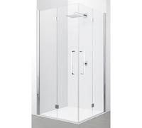 Novellini Young 2.0 2gs cabine de douche entrée d'angle avec portes pliantes 89/91x200cm match chrome/clair y22gs89-1b