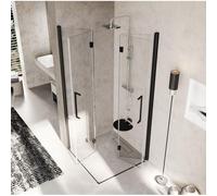Novellini Young 2.0 Cabine de douche- 200x100x100cm - carrée - porte pliante - noir y22gs99-1h
