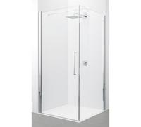 Novellini Young 2.0 fg paroi latérale 119/121x200cm pour porte tournante g et porte pliante 2gs avec profil chromé mat et verre clair y2fg119-1b