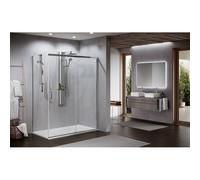Novellini ZEPHYROS 2.0 Porte de douche - 200x114-117cm - porte coulissante - verre de sécurité - chrome brillant zep2ph114d-1k