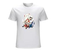Novelty Anime Gintama Gintoki Sakata T Shirt Men Short Sleeved Print Gintoki Sakata Kagura Elizabeth Tshirt Slim Fit Cotton Tee White XXL