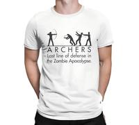 Novelty Archers VS Zombies Men's Shirt O Neck Cotton T Shirt Archery Lover Bow Arrow Sports Short Sleeve Tee Shirt Tops