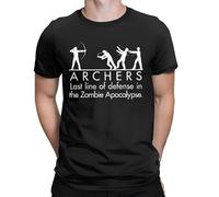 Novelty Archers VS Zombies Men's Shirt O Neck Cotton T Shirt Archery Lover Bow Arrow Sports Short Sleeve Tee Shirt Tops
