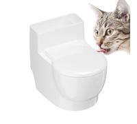 Novelty Cat Bowl - Anti Spill Dish for Small Pets Indoor Use | Abs and Stainless Steel Build, Non Slip Raised Base, Compact 10x8.1cm Size, Toilet Shape for Kittens Puppies Dogs