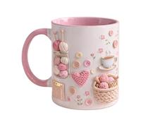 Novelty Coffee Mugs, Ceramic Desk Decor, 3.5x3.1inch Decorative Drinkware, Beverage Cup, Women Mom Friend Sister Support for Birthday Christmas Party Home Apartment Office School Dorm Accessory