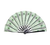 Novelty Folding Fan - 13 Inch Dollar Print Hand Fan Stage Performance Prop