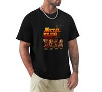 Novelty Game Metal Slug X Mens T Shirt Retro Play Homme Tee Shirt Camiseta Fashionable Black XL