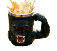 Novelty Monkey Mug, Resin Stainless Steel Tea Cup, 5.71in Reliable with Handle Feature, Authentic Outdoor Accessory, Decorative Tableware with Simple Design, Utility Tool for Hiking Camping and Party