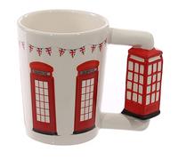 Novelty Mug fantaisie en céramique avec poignée de téléphone - Multicolore - Hauteur 10,5 cm - Largeur 13 cm - Profondeur 8 cm