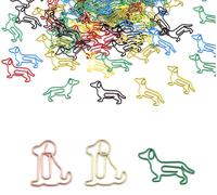Novelty Paper Clips,80 Pieces Colorful Paper Clips,Creative Dog Shape Paper Clips Cute Metal Paper Clips For Books,Photos,Bills