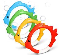 Novelty Place 4Pcs Jouets d'anneaux de plongée - Anneaux de plongée en Forme de Poisson pour Enfants - Parfaits pour l'entraînement à la Natation et Le Plaisir