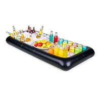 Novelty Place Buffet de service gonflable noir avec bouchon de vidange - Plateau à salade noir et refroidisseur de boissons pour fête, pique-nique, camping, remise de diplôme (lot de 1)