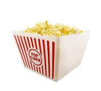 Novelty Place] Contenants de Pop-Corn Classique en Plastique à Rayures Rouges et Blanches pour soirée cinéma - 9.25 "Carré x 5.9" Prof