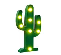 Novelty Place Designer Cactus Marquee Sign Lights, Lampe LED Blanc Chaud Vert Tropical - Salon, Table De Chambre Et Mur Décor De Noël Pour Enfants Et Adultes - Alimenté Par Batterie, 10 Pouces De Haut