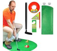 NOVELTY PLACE Jeu de golf pour toilettes - Pratiquez le mini golf dans n'importe quelle salle de bain - Excellent cadeau amusant pour les golfeurs
