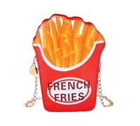 Novelty Purse Set - Hamburger Fries Popcorn For Travel Beach Walking | PU Material With Zipper Closure, Lightweight Shoulder Bag, Compact Yet Spacious, Ideal For Commuting Overnight Weekender Dating C