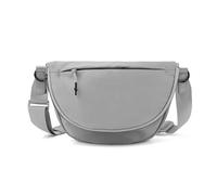 NOVELTY Sac à Bandoulière Femme en Nylon Imperméable - Sac à Bandoulière Design Croissant avec Rabat Zip, Bandoulière Léger, Réglable et Grand, gris clair (ral 7035), Borsa a mano da 40cm