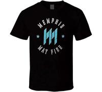 Novelty Stylish Tee Memphis May Fire Metalcore Band Vintage T-Shirt Black for Men Tee Tops Manches Courtes(Small)