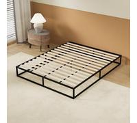 NOVEMBER lit à Lattes en Bois, Cadre en métal, Lattes en Bois, 2 traverses centrales de Renfort, 8 Pieds, lit très Stable, Solide et Durable, Style Industriel (180 x 200 cm)