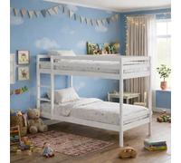 NOVEMBER Lit superposé Double Robuste et élégant - Sécurisé avec barrières et échelle Stable- 2 couchages Confortables 90x190cm Blanc. Facile à Monter, idéal pour Enfants ou Adolescents.