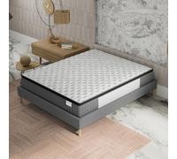 NOVEMBER Matelas Elekctra 160x200cm- Épaisseur 30cm- Hybride: Ressorts ensachés+Mousse Mémoire de Forme - Soutien Tonique & indépendance de Couchage-Label SANITIZED(Anti bactérien/acarien)