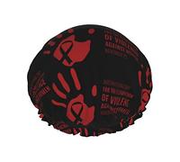 November Stop Violence Against Women Bonnets de douche Bonnet de bain réutilisable Bonnet de douche de bain élastique Doux Imperméable pour les bonnets de cheveux de toutes les longueurs de cheveux