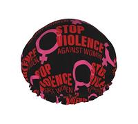 November Stop Violence Against Women Bonnets de douche Bonnet de bain réutilisable Bonnet de douche de bain élastique Doux Imperméable pour les bonnets de cheveux de toutes les longueurs de cheveux