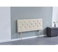 NOVEMBER Tête de lit Deco, capitonnée Tissu Beige, L'épaisseur Totale de 8 cm (160 x 100 cm)