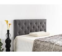 NOVEMBER Tête de lit Deco, capitonnée Tissu Gris, L'épaisseur Totale de 8 cm (160 x 100 cm)