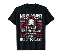 Novembre 1948 Anniversaire Vintage Étiquette Décorations Rétro Bday T-Shirt