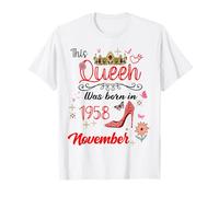 Novembre 1958 Anniversaire This Queen Was Born in November 1958 T-Shirt