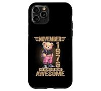 Novembre 1976 49e Anniversaire 49 Ans Ours en Peluche Being Awesome Coque pour iPhone 11 Pro