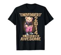 Novembre 2014 11e Anniversaire 11 Ans Ours en Peluche Being Awesome T-Shirt
