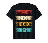 Novembre 83rd Birthday Hommes Femmes Vintage Awesome Since 1942 T-Shirt