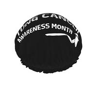Novembre est le mois de la sensibilisation au cancer du poumon Bonnets de douche Bonnet de bain réutilisable Bonnet de douche de bain élastique Doux Imperméable pour les bonnets de cheveux de toutes l