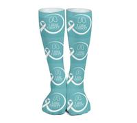 Novembre est le mois de sensibilisation au cancer du poumon. Chaussettes de sport pour femmes et hommes. Chaussettes longues respirantes pour la course à pied, le sport et les voyages.