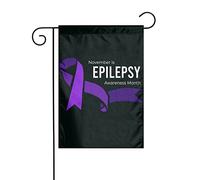 Novembre est le mois national de sensibilisation à l'épilepsie Drapeau de jardin Décoration parfaite Cour 12x18 pouces Décoration extérieure double face Décoration de fête Bannière de décoration de fe