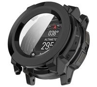 NovemFoal Coques de protection compatibles avec Garmin Instinct 3 (45 mm/50 mm), film de protection en verre trempé PC, couverture intégrale (noir, 50 mm)